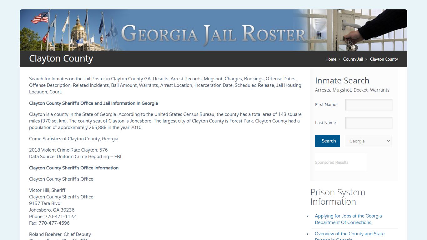 Clayton County | Georgia Jail Inmate Search